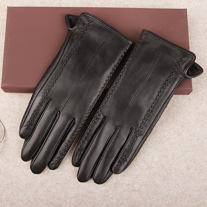 Schwarze Handschuhe mit Ziernähten