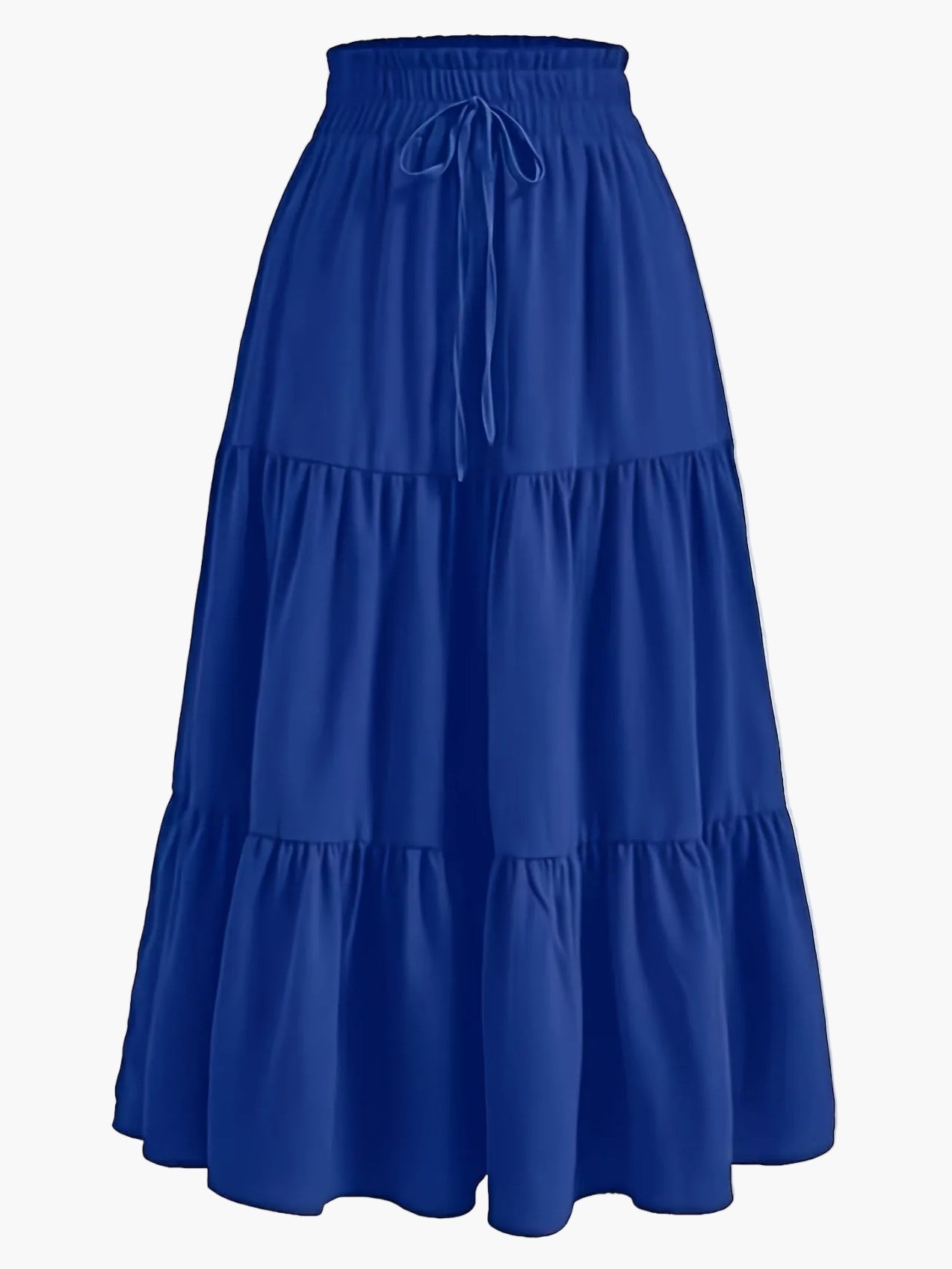 Dames elegante plooirok met hoge taille en trekkoord – perfect voor lente en zomer