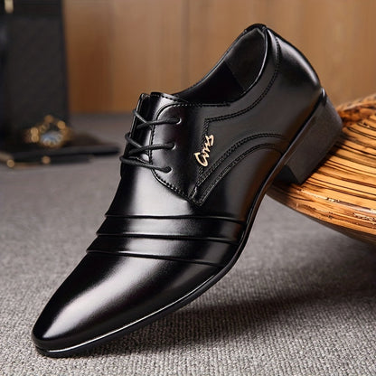 Elegante Herren Business-Schnürschuhe – Klassische spitze Form für Büro & besondere Anlässe