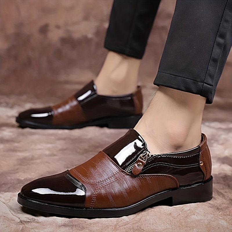 Herren Business-Slipper im eleganten englischen Stil – Klassische Anzugschuhe mit Reißverschluss