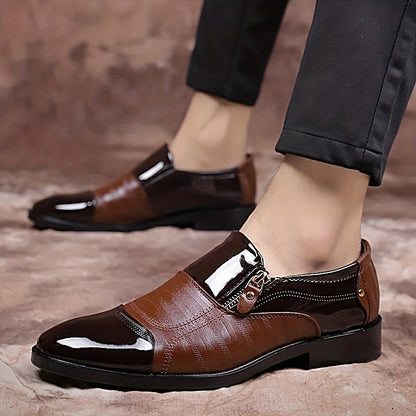 Herren Business-Slipper im eleganten englischen Stil – Klassische Anzugschuhe mit Reißverschluss