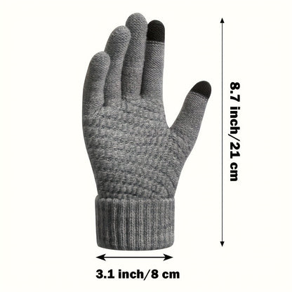Guantes de punto unisex con función para pantalla táctil, con forro cálido
