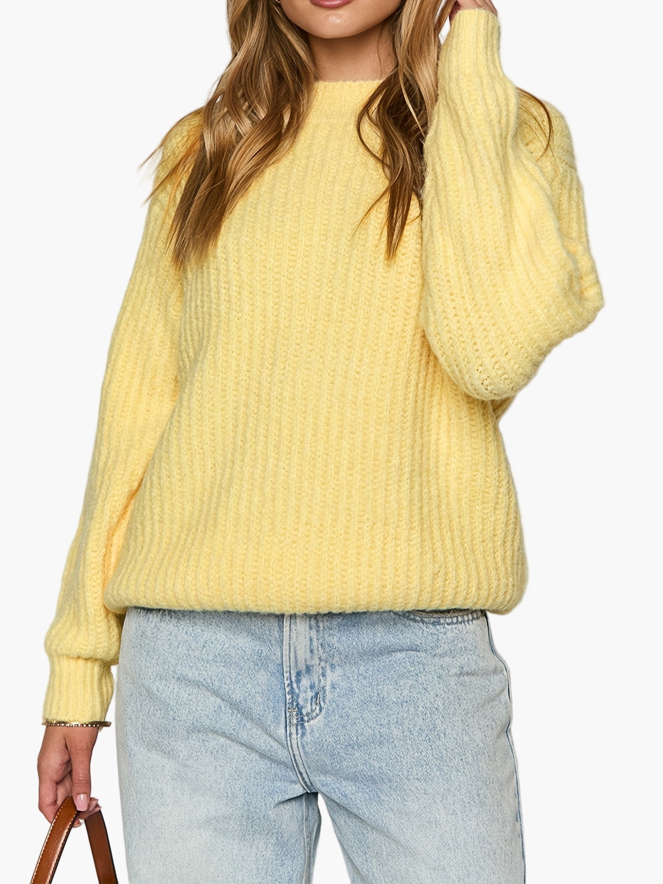 Dame Strikpullover med løs pasform Casual efterår vinter modestil
