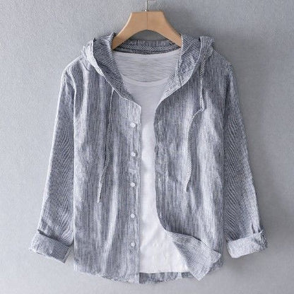Zomerblouse dames – Lichtgewicht blouse met capuchon in overhemdstijl
