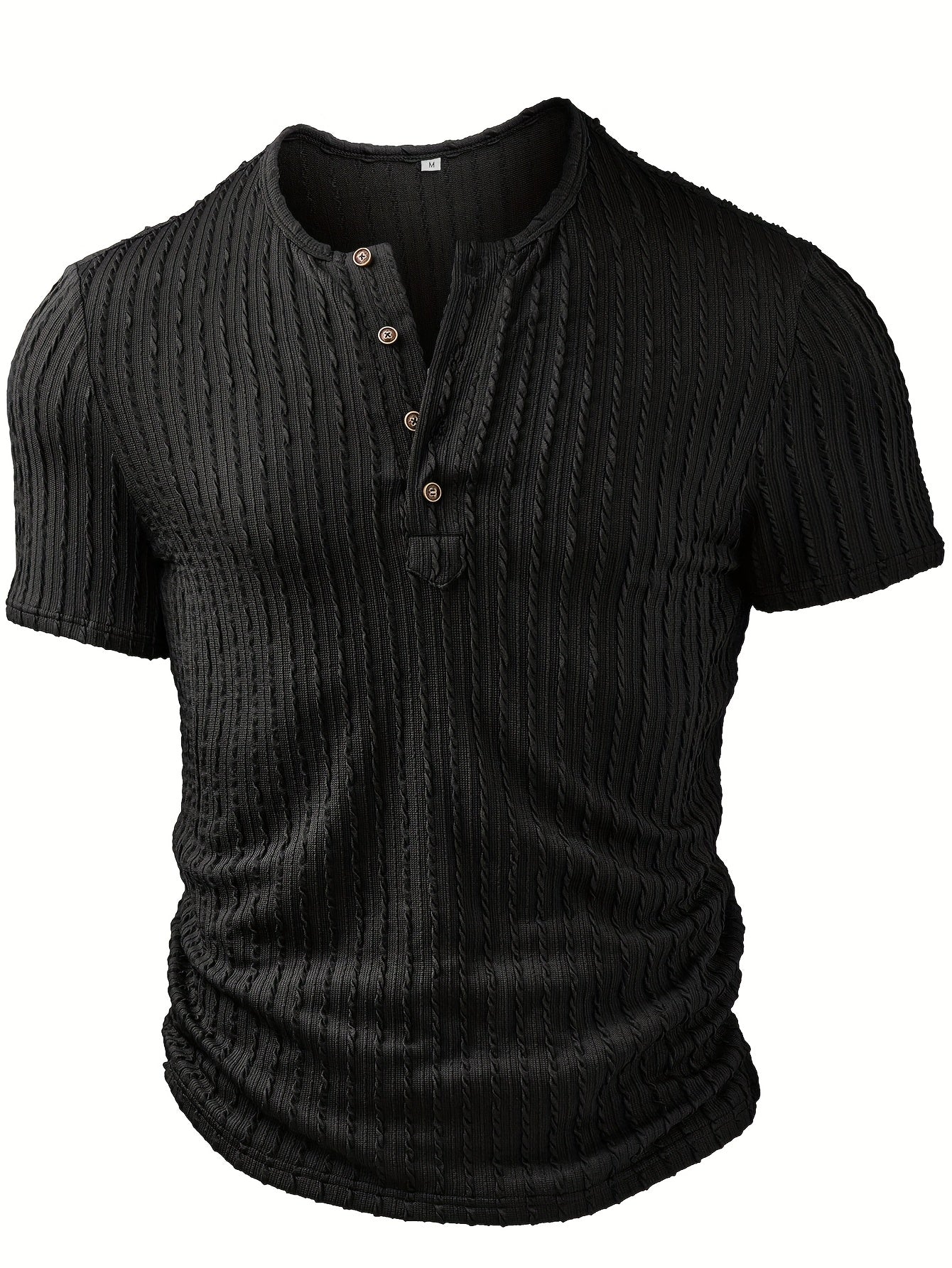 Heren Korte Mouw Henley T-shirt – Modieus Vrijetijdsshirt voor Zomer en Dagelijks Gebruik