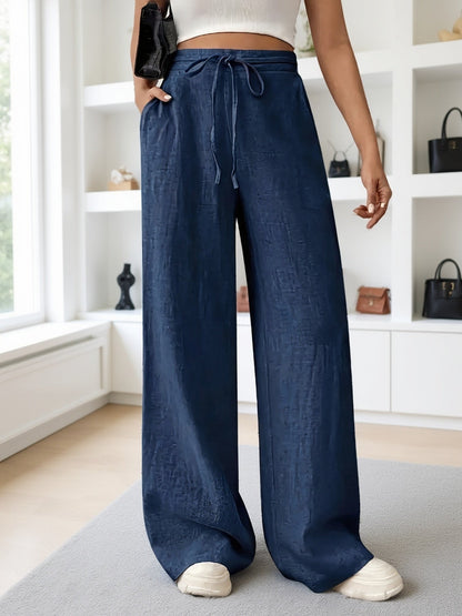 Damevid bukse med snor – avslappet streetstyle for hverdag og fritid