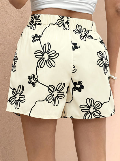 Dame Elegant sommerkjole med blomsterprint og rynkedetalj – Moteriktig fritidskjole for ferie og hverdag