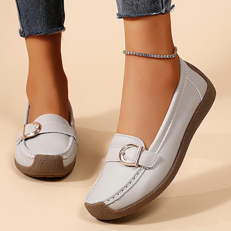 Mocassins femme slip-on avec boucle, confortables, pour tous les jours et loisirs