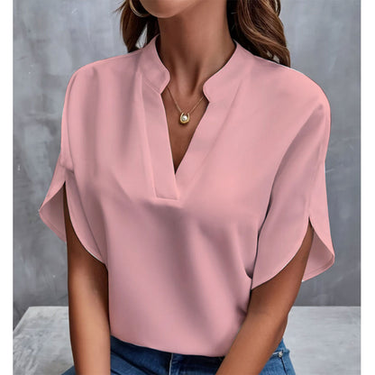 Pamela – Elegante chiffon blouse met V-hals voor dames