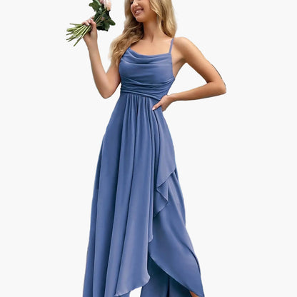 Vestido de noche elegante para mujer, corte ajustado y acampanado con tirantes finos – Perfecto para ocasiones festivas y bodas