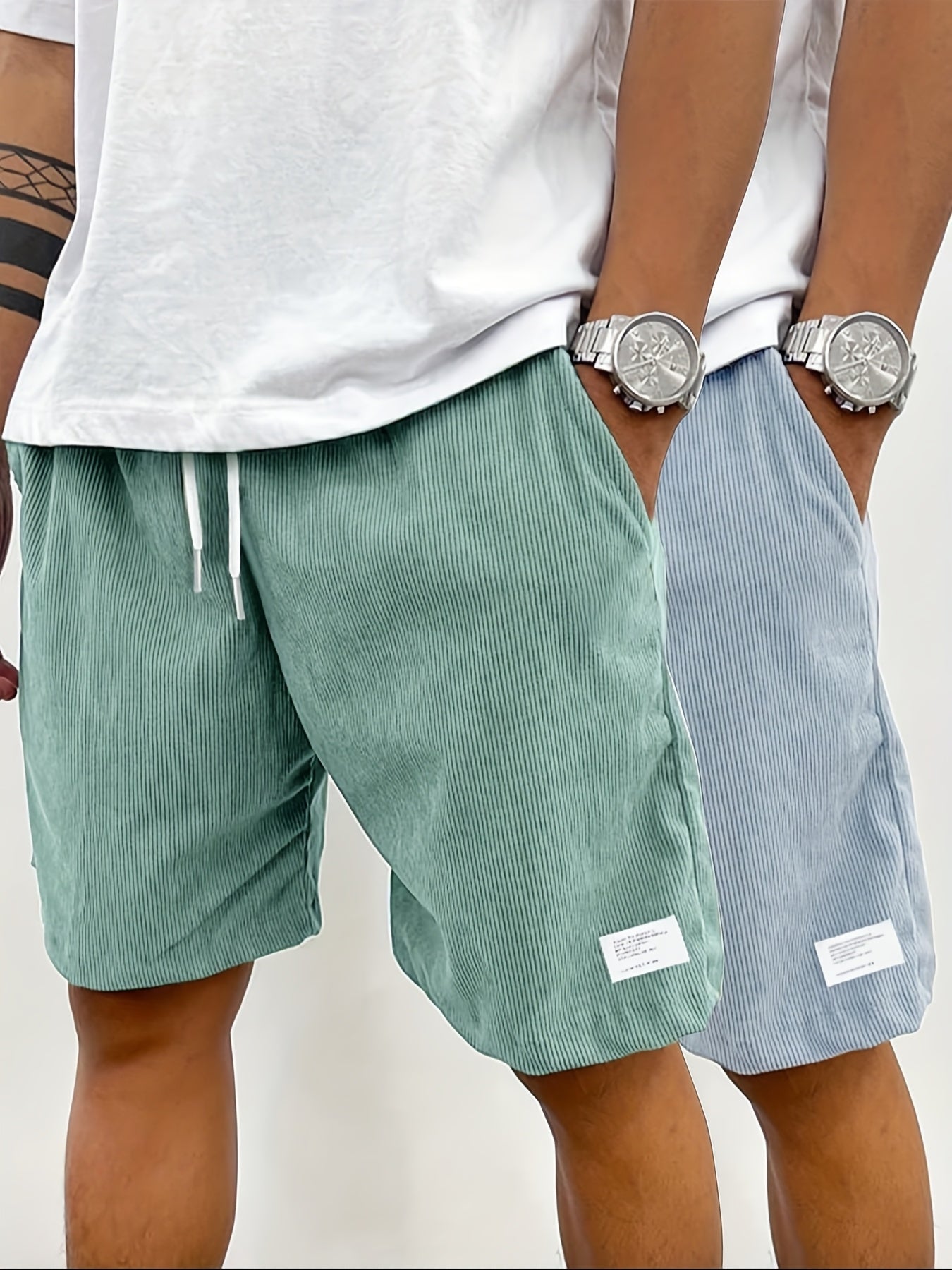 Pantaloncini da uomo vintage casual con tasche – Vestibilità regolare, stile street, moda estiva