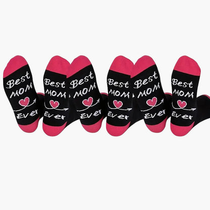 Damen Socken Geschenk Lustig – Best Mom Ever – Bequeme Freizeitsocken für Mütter, Muttertagsgeschenk, Geburtstagsidee