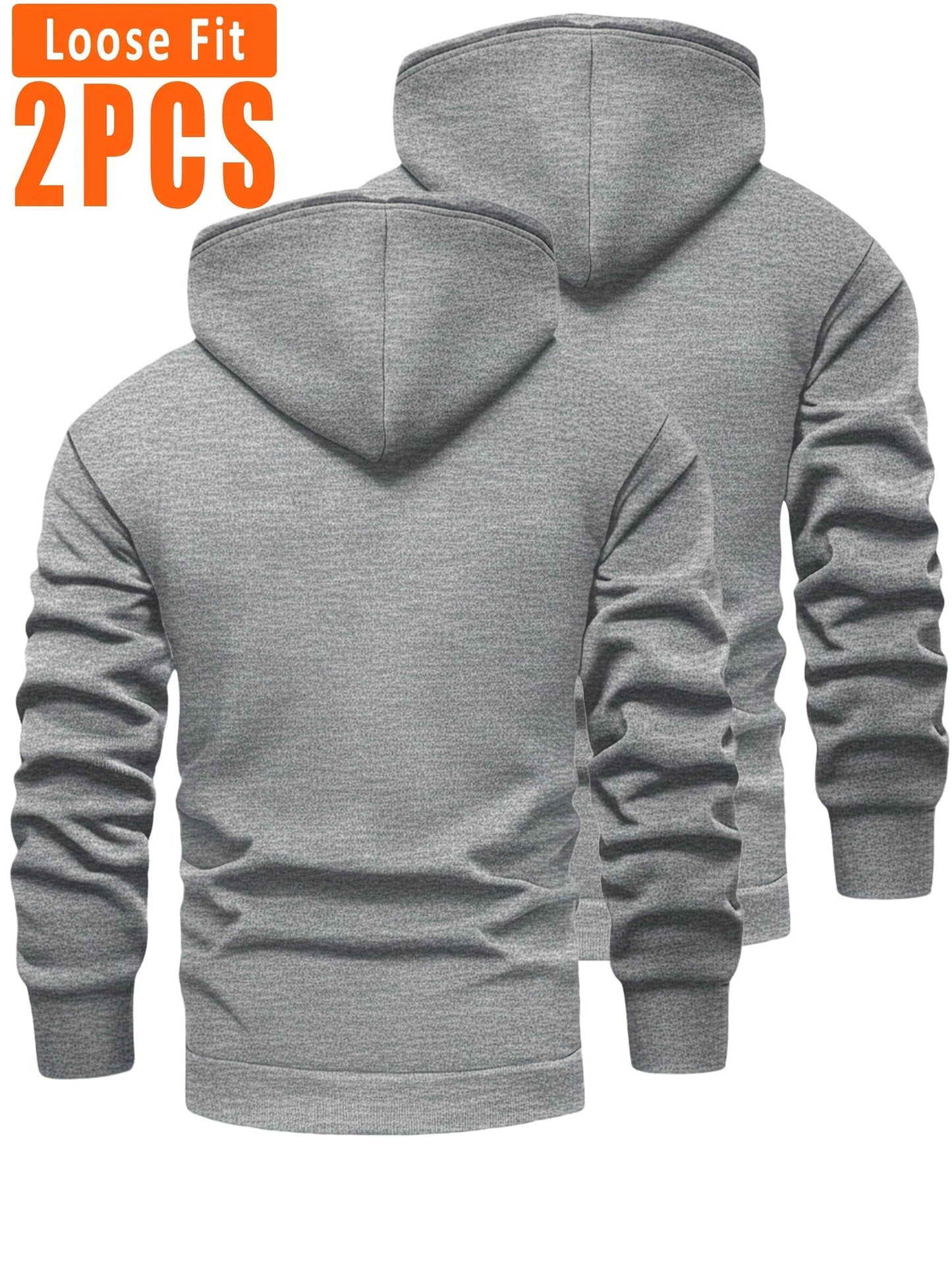 Pack de 2 sudaderas con capucha de corte holgado para hombre y forro interior suave
