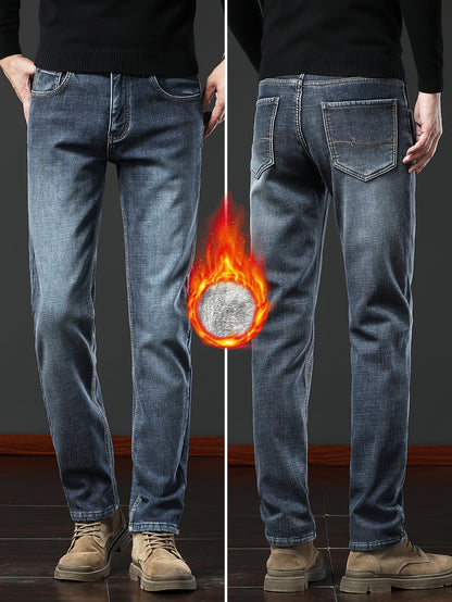 Thermo Jeans Herren gefüttert Winterhose Grau / Dunkelblau