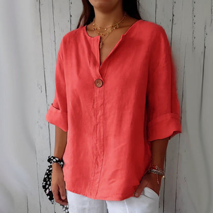 Damen Bluse im lockeren Boho-Style mit V-Ausschnitt – Casual Chic, ideal für Alltag & Freizeit