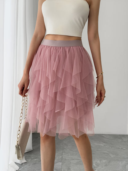 Damen Tüllrock Kurz Mehrlagig Flatternd Eleganter Stil – Perfekt für Party und Alltag