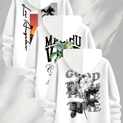 Hoodie mit Kapuze & Kordelzug, Fronttasche, Langarm, verschiedene Designs