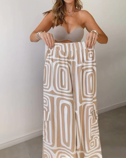 Shannon – Costume décontracté pour femme avec chemise à manches longues à col revers et pantalon à jambes larges