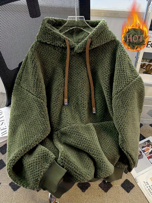 Unisex Teddy-Fleece Kapuzenpullover – Kuscheliger Hoodie mit Kängurutasche und Kordelzug