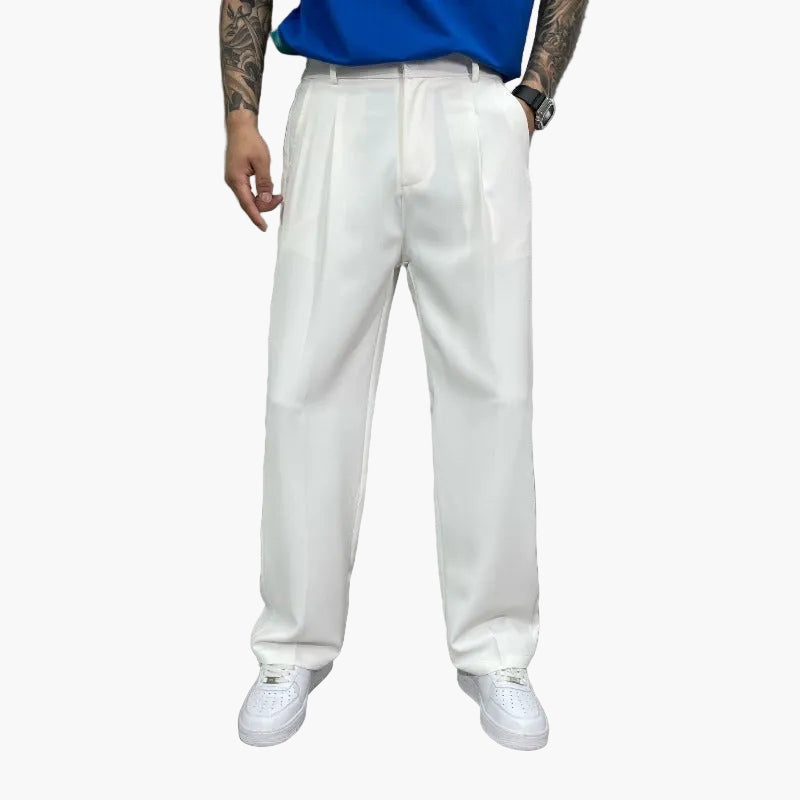 Pantaloni wide-leg da uomo – Pantaloni da completo moderni in stile street per tutti i giorni e tempo libero