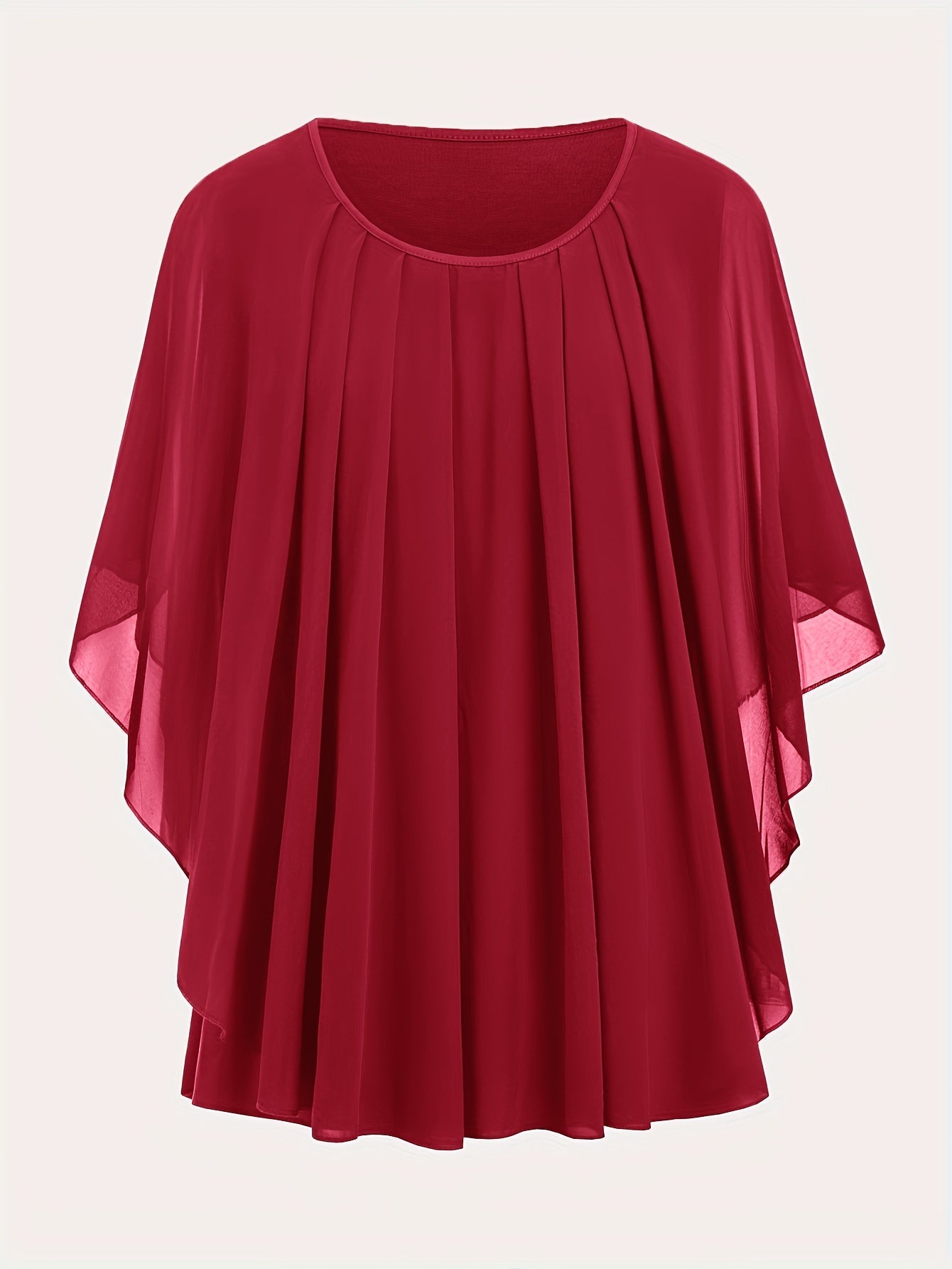 Damen Elegante Oversized Chiffon Bluse für Ausgehen – Stilvolle Flatterärmel, Lockerer Schnitt, Ideal für festliche Anlässe