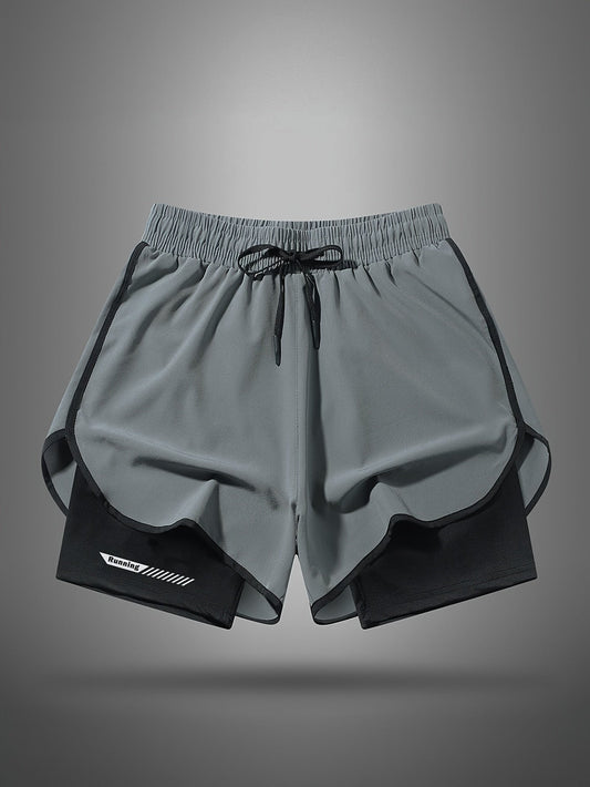 Heren hardloopshorts 2-in-1 sportshorts met binnenshort – Perfect voor fitness, hardlopen en training