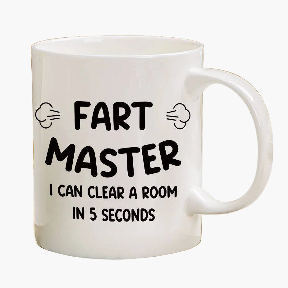 Lustige Herren Kaffeetasse – Fart Master Spruch – Geschenk für Männer mit Humor