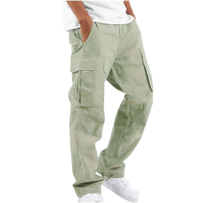 Pantalon cargo pour homme style streetwear – Pantalon décontracté confortable à coupe droite avec grandes poches