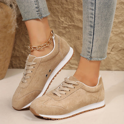 Sneaker donna classiche comode con lacci per tempo libero, quotidiano e passeggiate