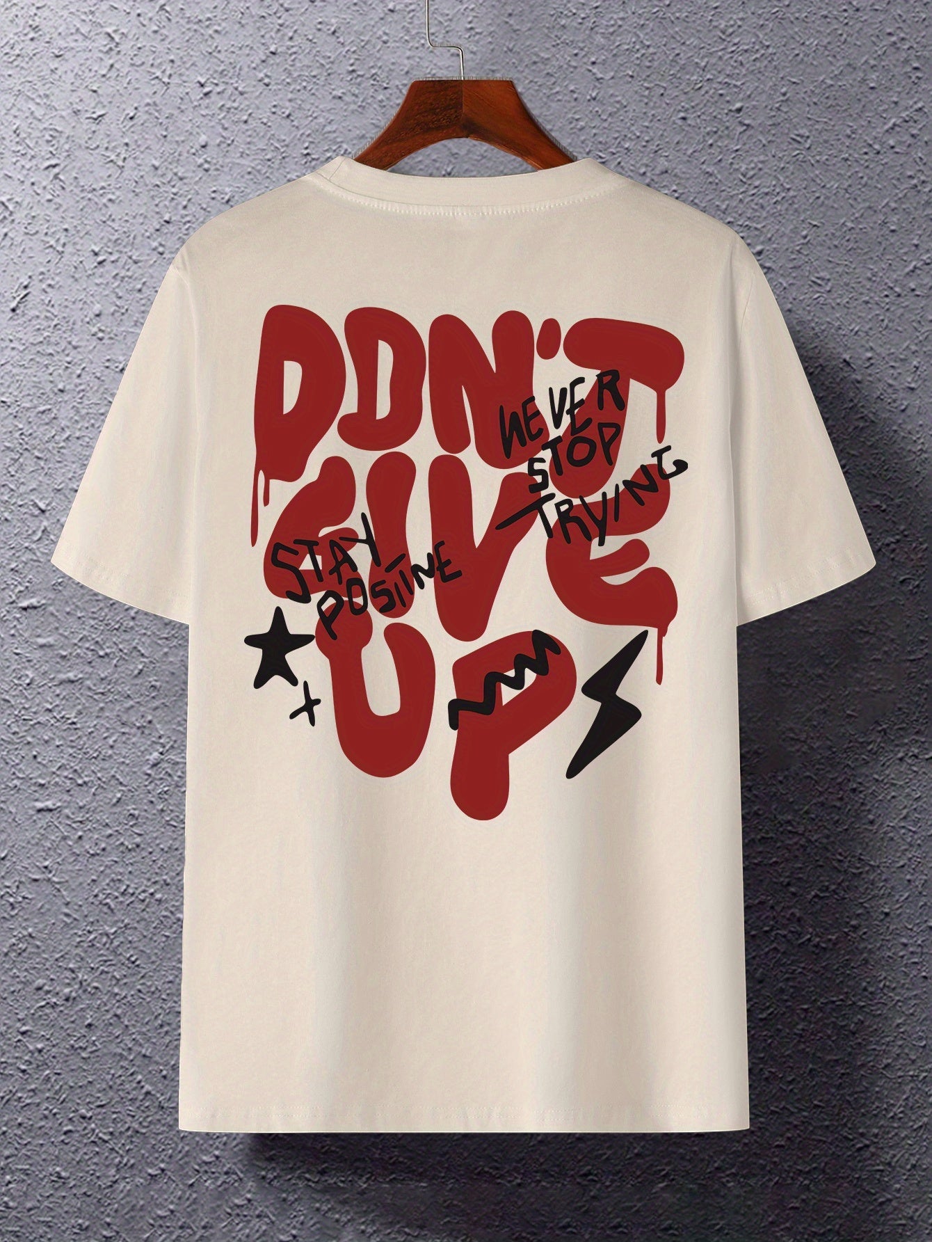 Herren Oversize Streetwear T-Shirt mit Motiv-Print und inspirierendem Spruch – Urban Style Freizeitshirt