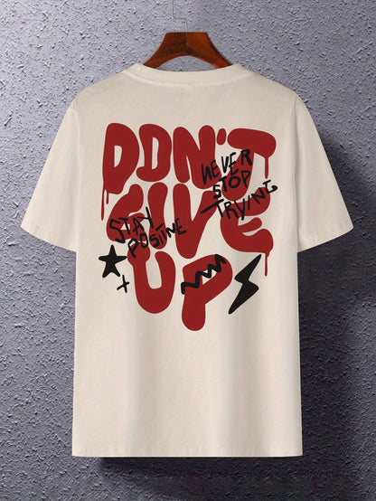 Herren Oversize Streetwear T-Shirt mit Motiv-Print und inspirierendem Spruch – Urban Style Freizeitshirt