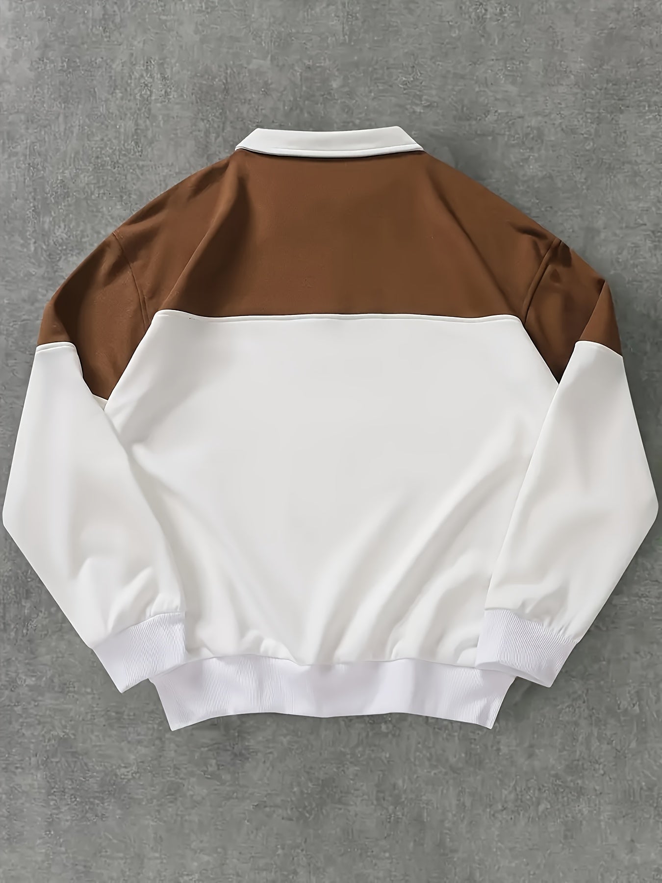 Unisex Color Block Sweatshirt mit Reißverschluss-Polo-Kragen und Montreal Canada Aufdruck