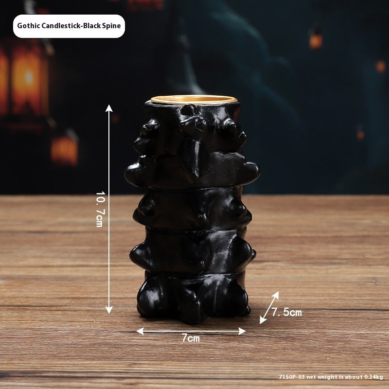Portacandele decorativi di Halloween – Cuore, cervello e colonna vertebrale – Portacandele gotici spaventosi per festa e decorazione