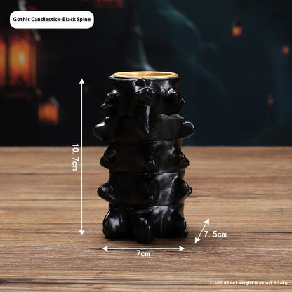 Portacandele decorativi di Halloween – Cuore, cervello e colonna vertebrale – Portacandele gotici spaventosi per festa e decorazione