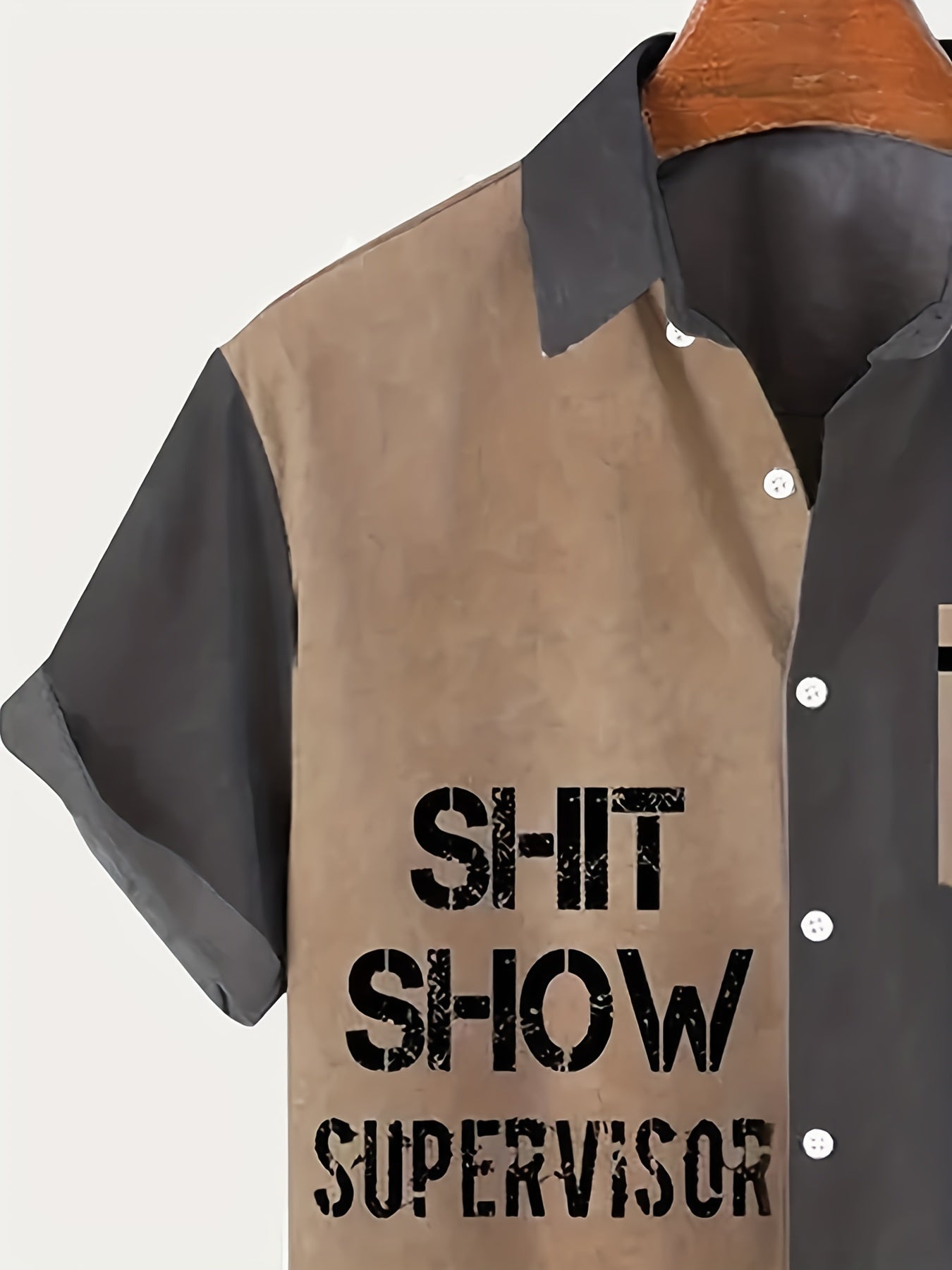 Herren Vintage Statement-Hemd Kurzarm – Humorvolles Freizeitshirt 'Shit Show Supervisor' für Sommer & Party