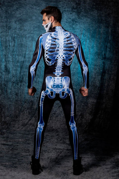 Costume Halloween combinaison squelette radiographie pour femmes et hommes – Costume parfait pour fêtes d’Halloween