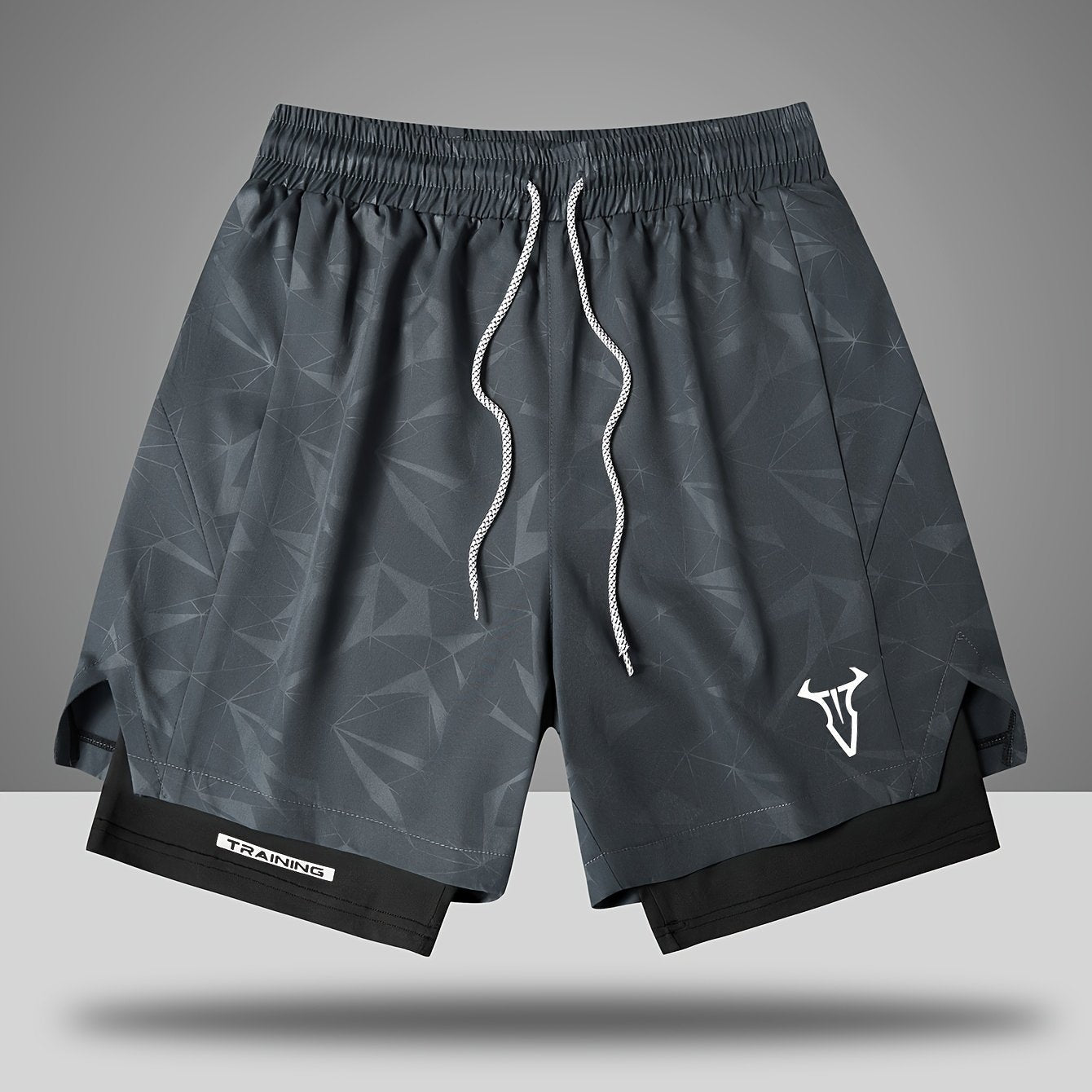 Pantaloncini da allenamento uomo fitness sport taglio regolare con coulisse e tasche laterali