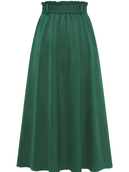 Damen Maxirock mit Paperbag-Bund und Schleife – Eleganter Freizeitrock für Frühling und Sommer