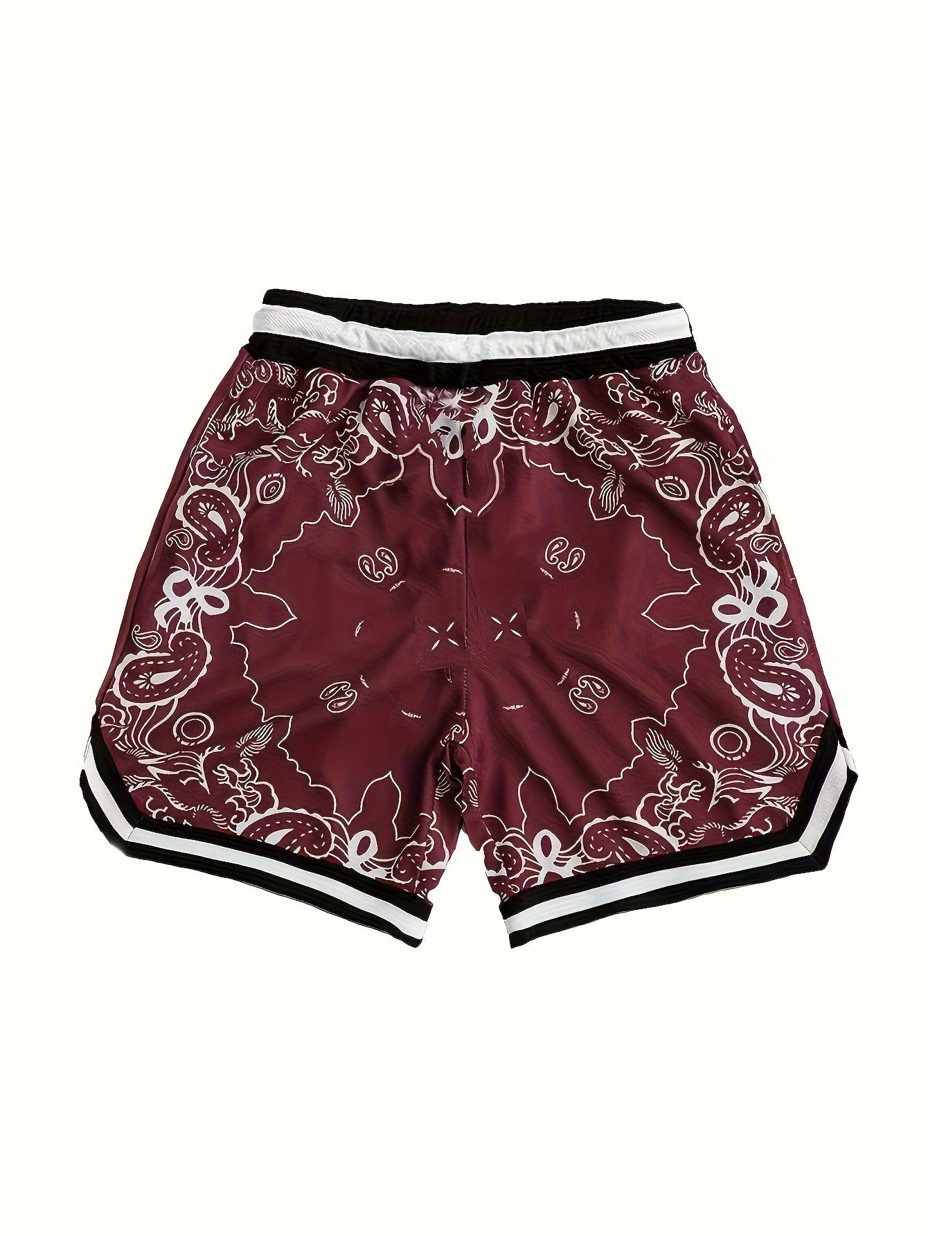 Herren Streetwear Basketball-Shorts mit Paisley-Print und sportlichem Design