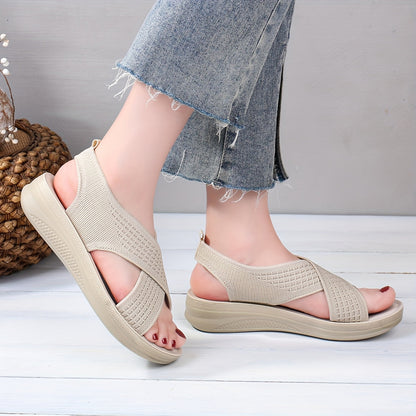 Sandalias slingback cómodas para mujer con tiras cruzadas para uso diario y tiempo libre
