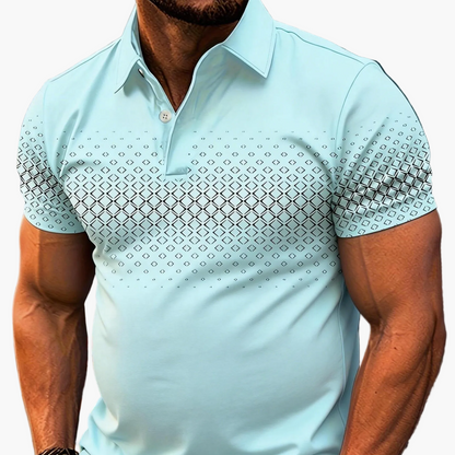 Polo da uomo con stampa geometrica moderna – Maglia casual elegante per tutti i giorni e l’estate