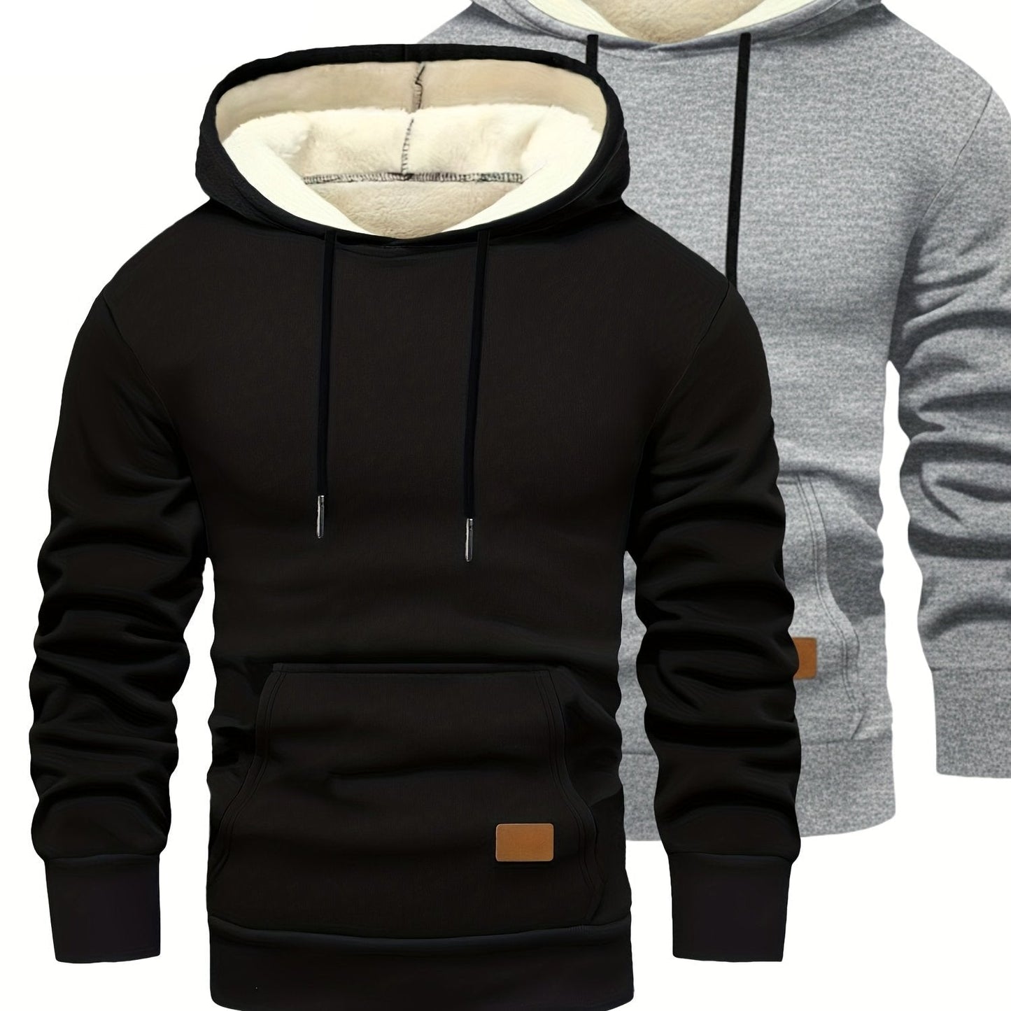 Pack de 2 sudaderas con capucha de corte holgado para hombre y forro interior suave