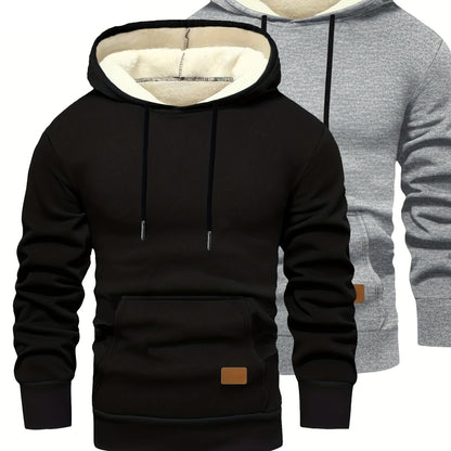 Pack de 2 sudaderas con capucha de corte holgado para hombre y forro interior suave