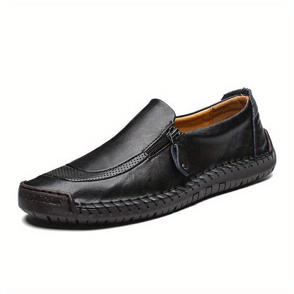 Heren mocassin-slippers vintage met rits – comfortabele vrijetijdsschoenen voor dagelijks gebruik en feestjes
