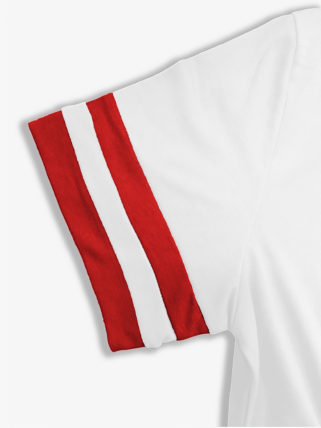 Dam T-shirt med hjärtmönster och kontrastremsor – fritidsstil för vardag och sommar