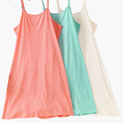 Damen Nachthemd Set – Elegantes Spaghettiträger Kleid für Frühling und Sommer, 3er Pack