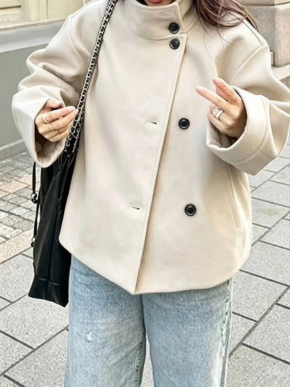 Damen Kurzjacke mit Stehkragen und Knöpfen