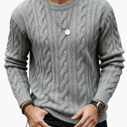 Herren Pullover Zopfmuster Strick – Modischer Casual Look für Herbst & Winter