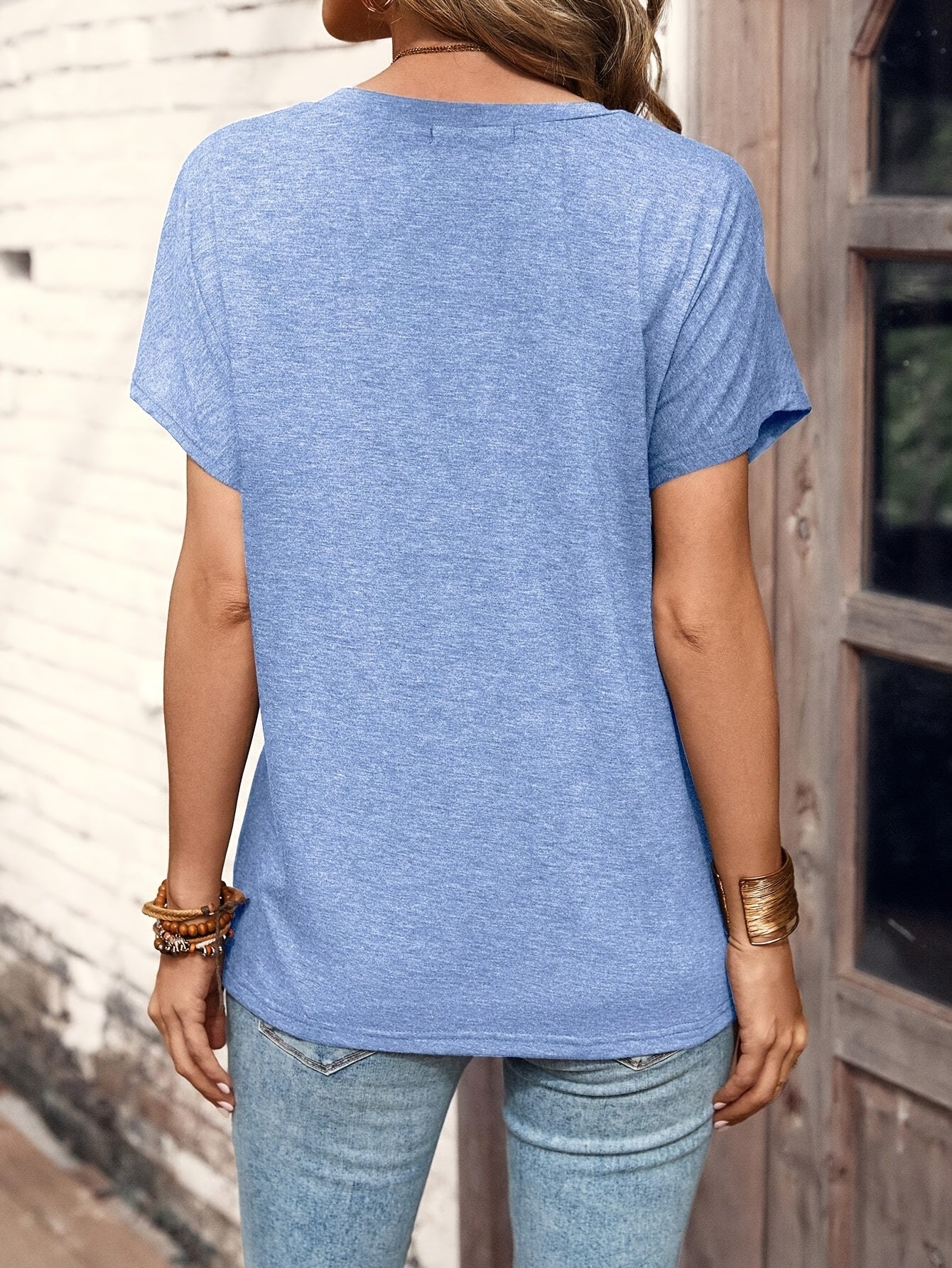 Maglietta Henley da donna con abbottonatura – Top casual a maniche corte per tutti i giorni e il tempo libero