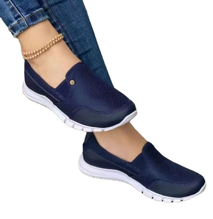 Dames Slip-On Vrijetijdsschoenen – Comfortabele ademende sneakers voor dagelijks gebruik en vrije tijd